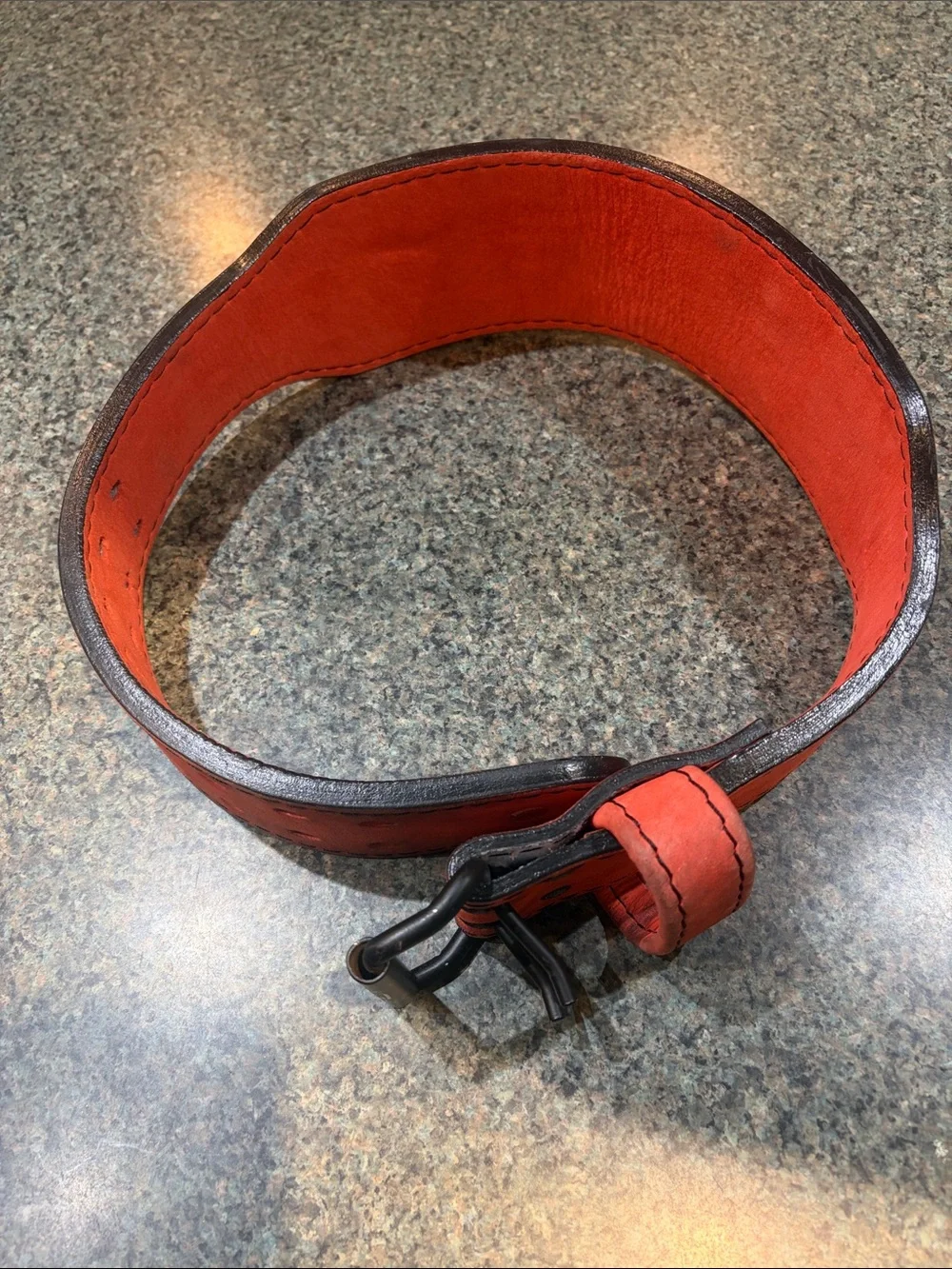 Inaka Power 10mm Red Leather Lifting Belt with Double Buckle